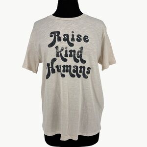 NWT Blank Paige "Raise Kind Humans” Graphic Short Sleeve Tee | Medium | Ivory